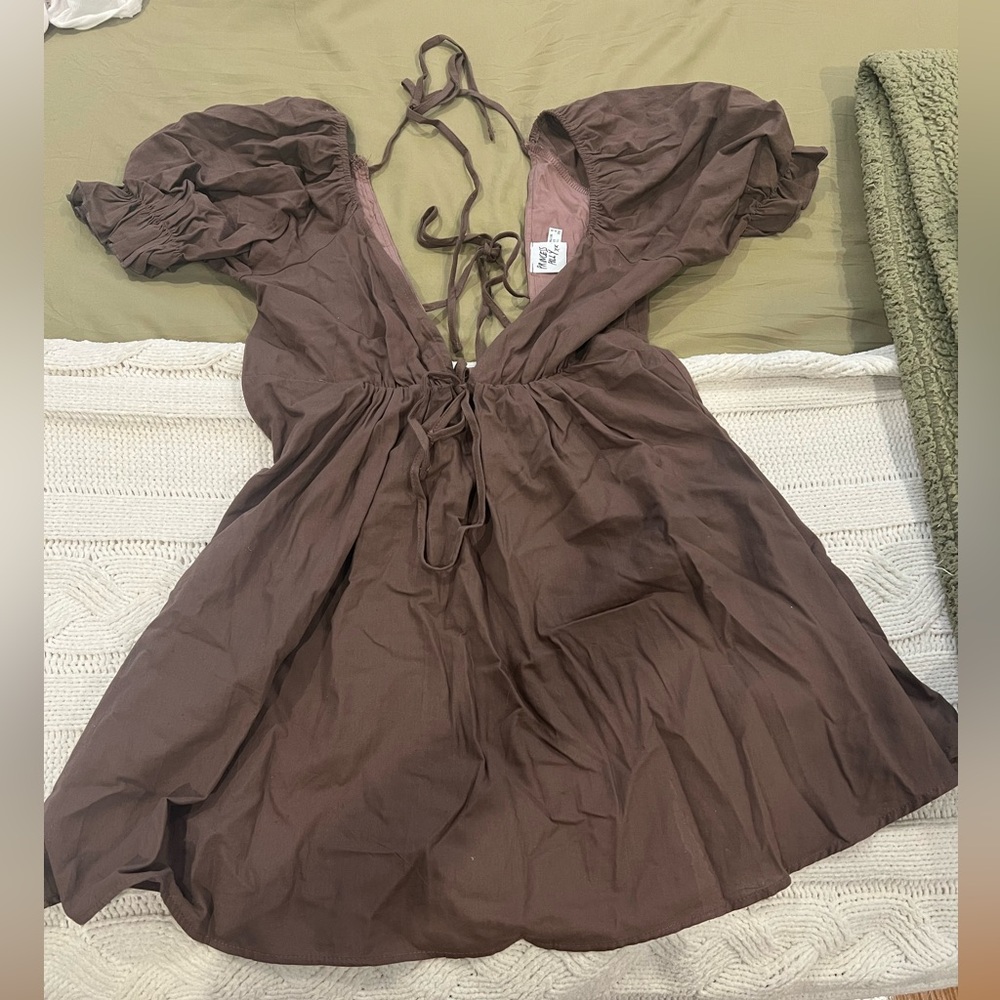 brown short sleeve princess polly mini dress! size 4 and in perfect condition!